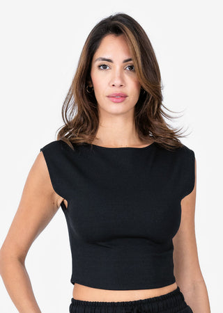 LC All-Around Lounge Cap Sleeve Top Black
