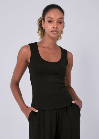 LC All-Around Lounge Scoop Neck Tank Black