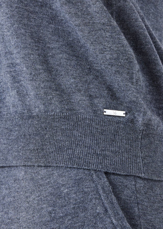 LC Blend Polo Top Mens Merino Wool Blend Polo Top Grey Marl