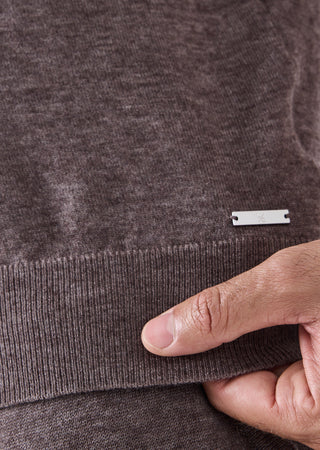 LC Blend Polo Top Mens Merino Wool Blend Polo Top Taupe Marl