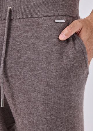 LC Blend Trouser Mens Merino Wool Blend Jogger Taupe Marl