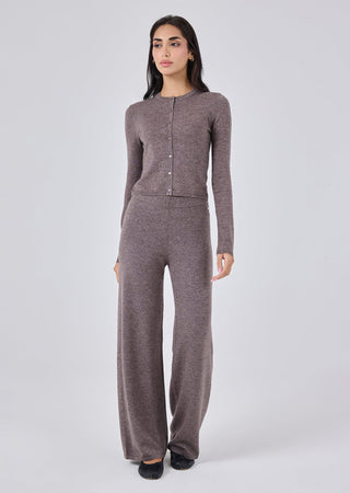 LC Blend Trouser Women Merino Wool Blend Pant Taupe Marl