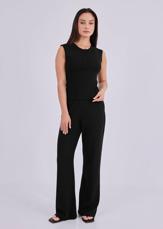 LC Blouses Women's Button Up Top Black