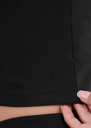 LC Blouses Women's Front Gather Top Black