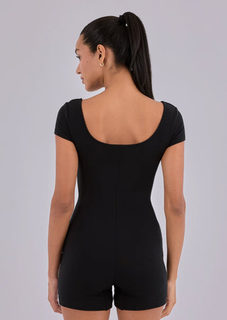Women's Cap Sleeve Onesie Black