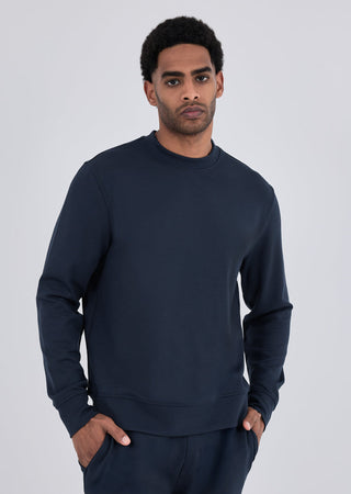 LC Crew Neck Sweat Shirt Mens All Around Lounge Crew Neck Sweatshirt Dark Navy
