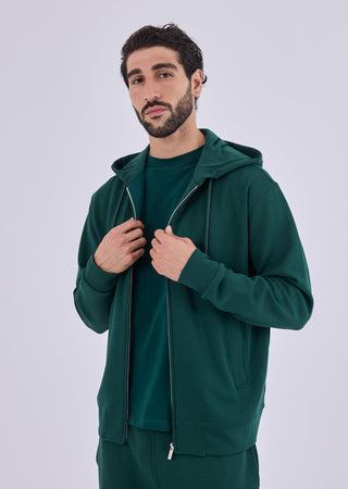 Men's Zip Up Hoodie Deep Teal