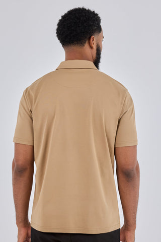 LC Jacket Men's Half Zip Polo Camel