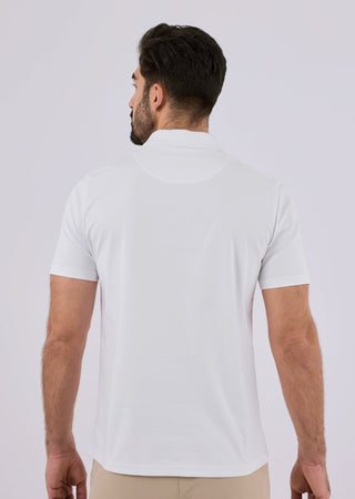 LC Jacket Mens Mercerised Half Zip Polo Ivory