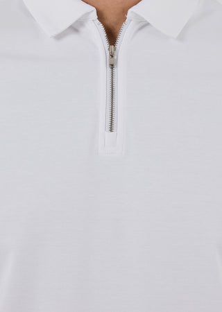 LC Jacket Mens Mercerised Half Zip Polo Ivory