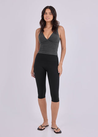 LC Leggings Women's Capri Legging 16" Black