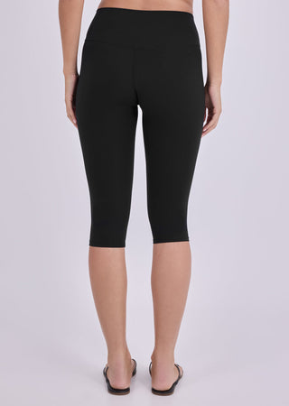 LC Leggings Women's Capri Legging 16" Black