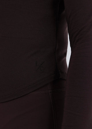 LC Long Sleeve Top Women’s Aloe Long Sleeve fitted Top Dark Cocoa