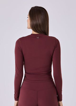 LC Long Sleeve Top Women's Skin Touch Long Sleeve Top Dark Burgundy