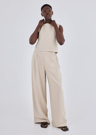 Women's Relaxed Pants Light Beige