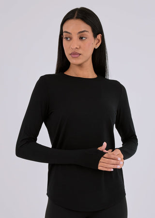 LC Relaxed Long Sleeve Women’s Aloe Relaxed Long Sleeve Top Black