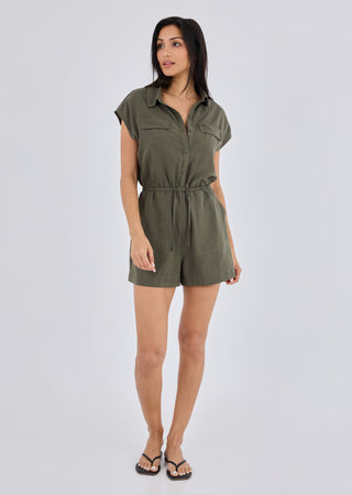 Women's Romper Khaki Green