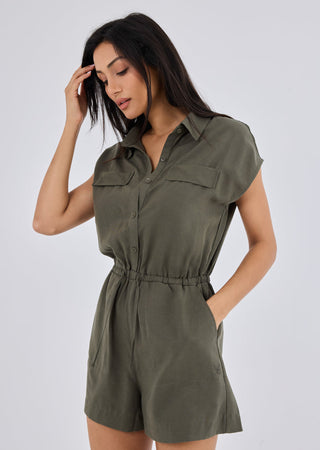 Women's Romper Khaki Green