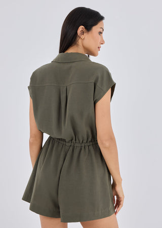 Women's Romper Khaki Green