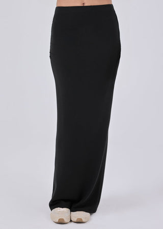 LC Ruched Maxi Skirt Effortless Ruched Maxi Skirt Black