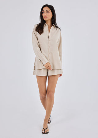 Women's Long Sleeve Shirt Light Beige'