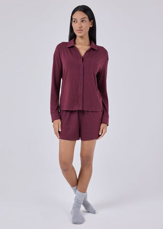 LC Shirt Women's Sleep Shirt Dark Burgundy