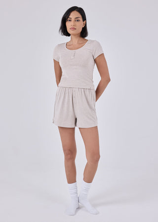 LC Short Women's Sleep Short Oatmeal Heather