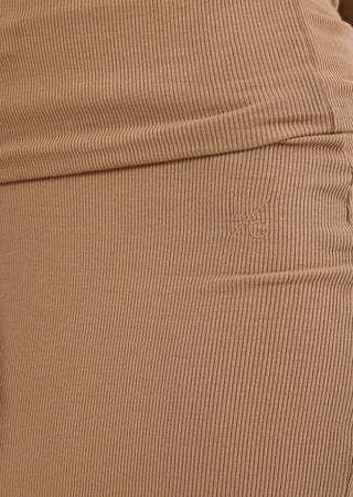 LC Skirt Women's Fold Waist Skirt Camel