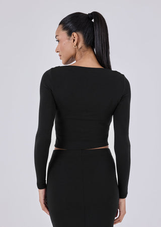 LC Slash Neck Top Effortless Slash Neck Top Black