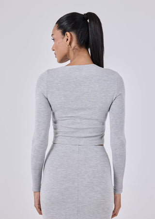 LC Slash Neck Top Effortless Slash Neck Top Grey Marl