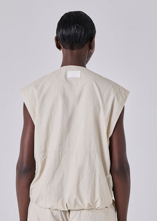 LC Sleeveless Bomber Jacket Womens Ripstop Sleeveless Bomber Jacket Stone