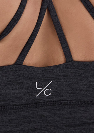 LC Sports Bras Women's Cross Back Bra Dark Grey Marl