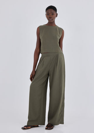 Women's Relaxed Tank Khaki Green