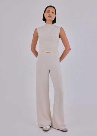 LC Tee Effortless Ruched Top Bone