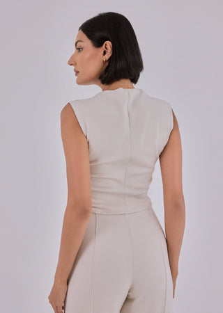 LC Tee Effortless Ruched Top Bone