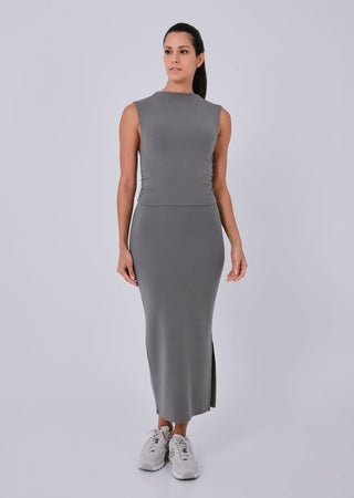 Women's Ruched Top Pebble Grey