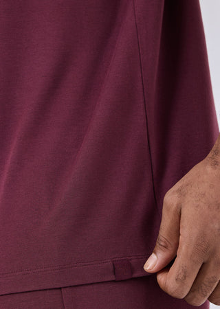 LC Tee Men's Sleep Top Dark Burgundy
