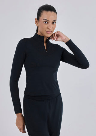 LC Womens Recovery Half Zip Black
