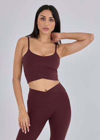 LC Wrapped Cami Women's Wrap Cami Top Dark Burgundy