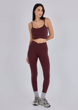 LC Wrapped Cami Women's Wrap Cami Top Dark Burgundy
