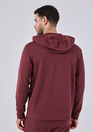 LC Zip Up Mens All Around Lounge Zip Up Hoodie Dark Burgundy
