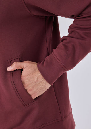 LC Zip Up Mens All Around Lounge Zip Up Hoodie Dark Burgundy